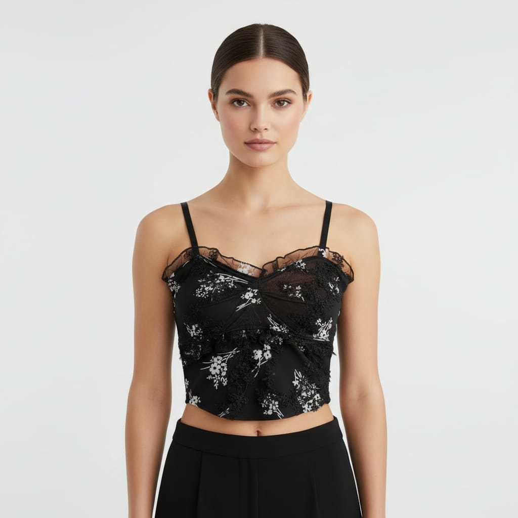 Lace Embroidered Camisole Top for Women
