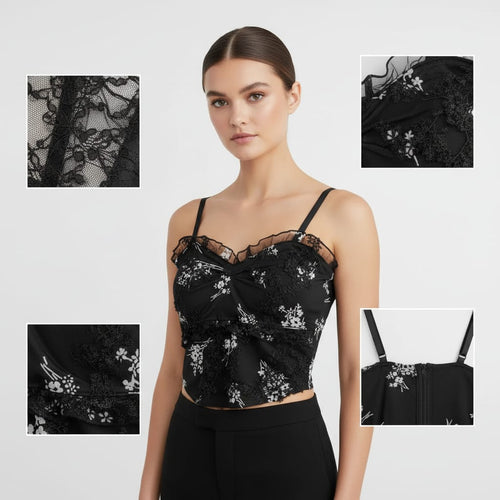 Lace Embroidered Camisole Top for Women