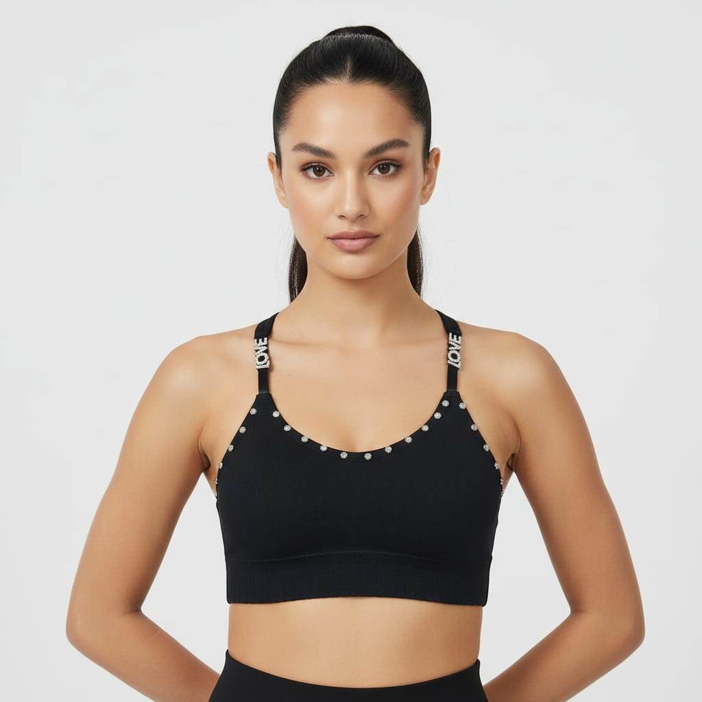 Royal Radiance Embellished Luxe Sports Bralette
