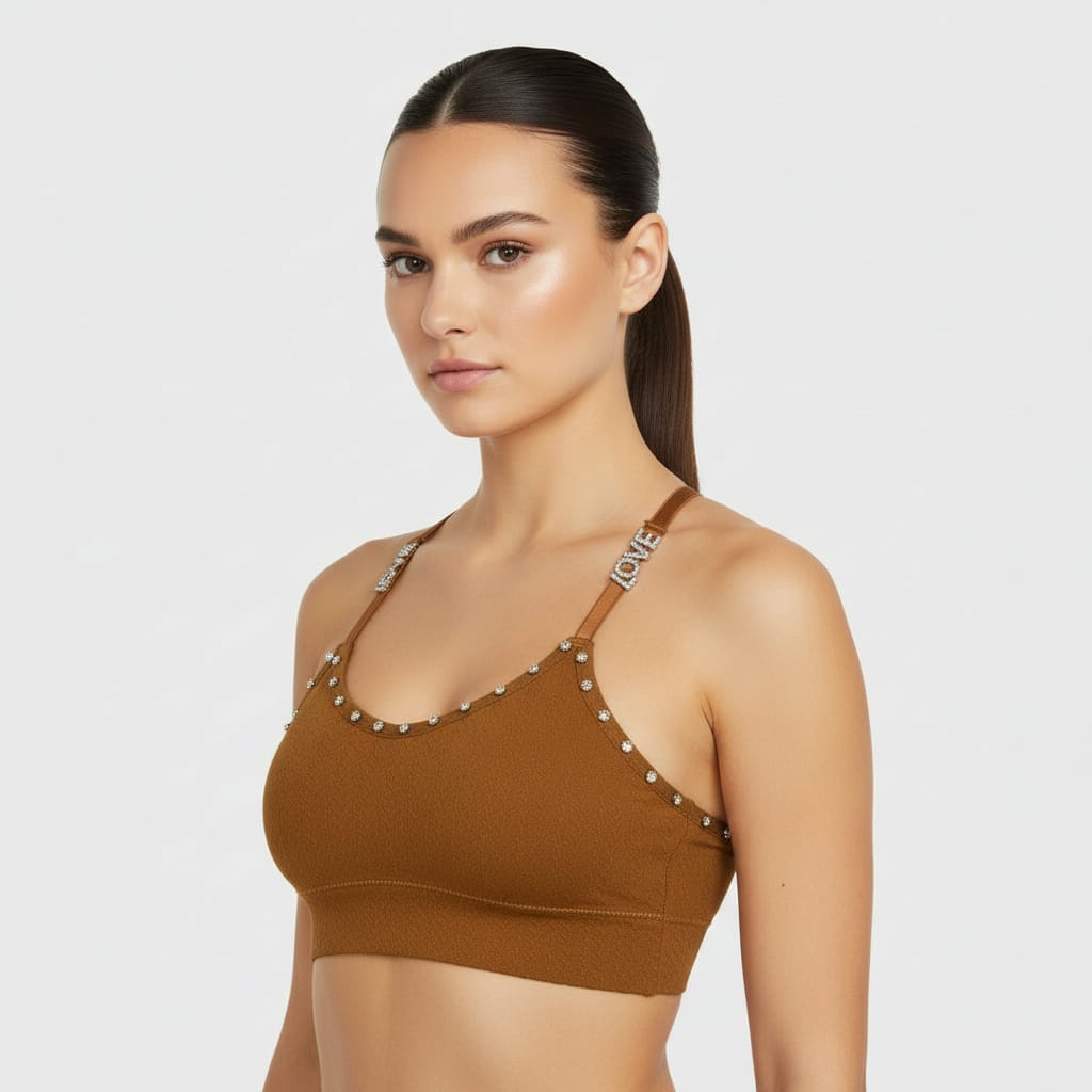 Royal Radiance Embellished Luxe Sports Bralette