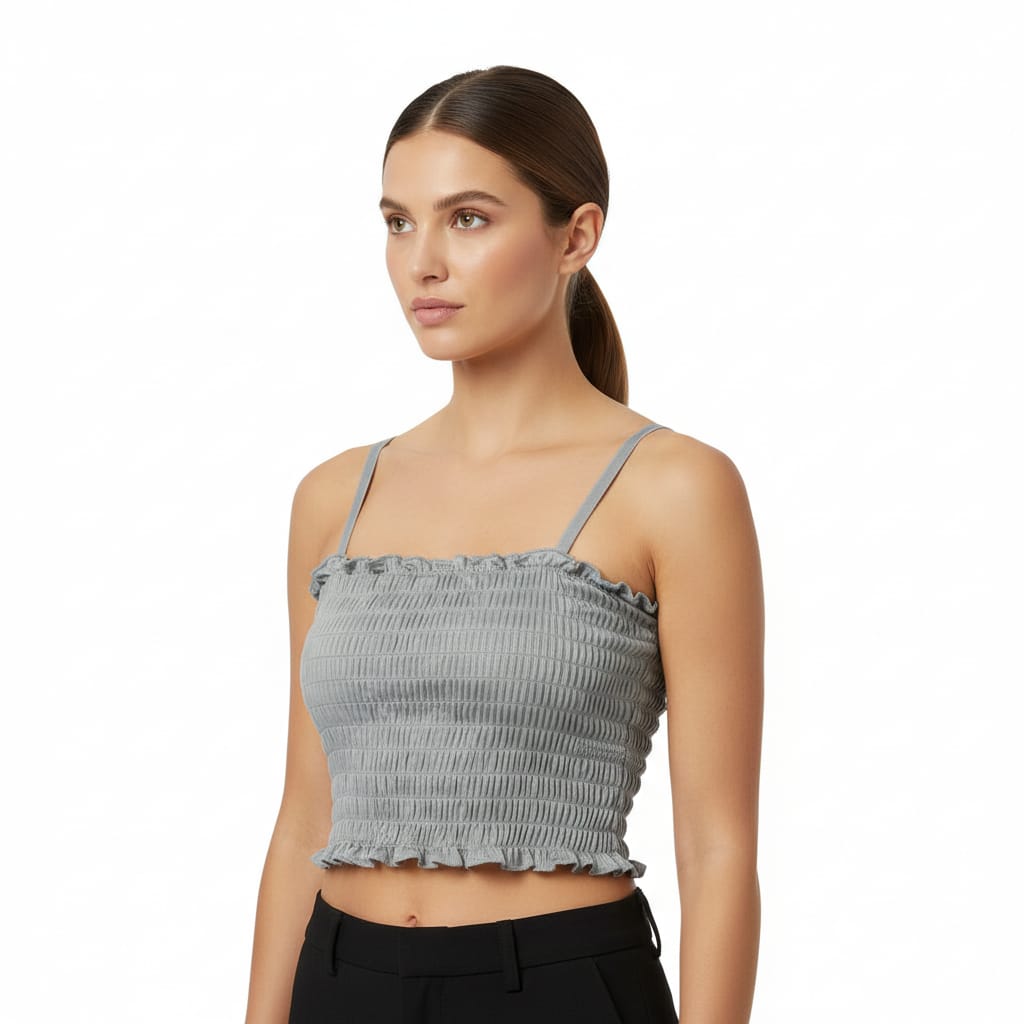 Queens Inside Stretch Smocked Crop Camisole