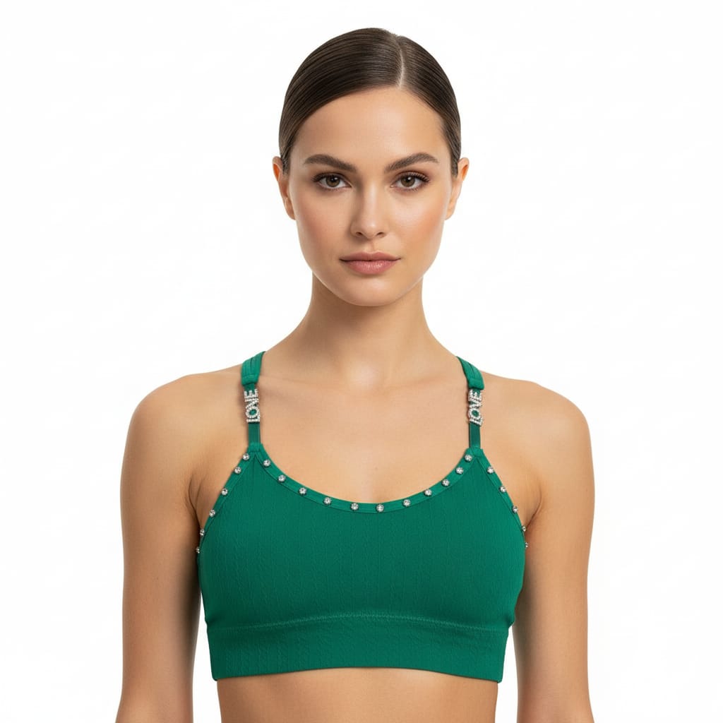 Royal Radiance Embellished Luxe Sports Bralette