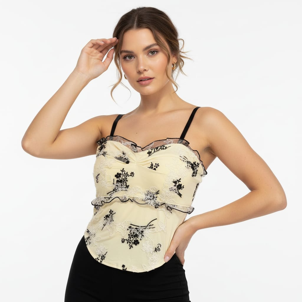 Lace Embroidered Camisole Top for Women