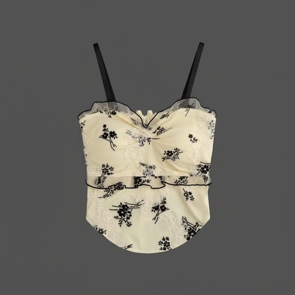 Lace Embroidered Camisole Top for Women