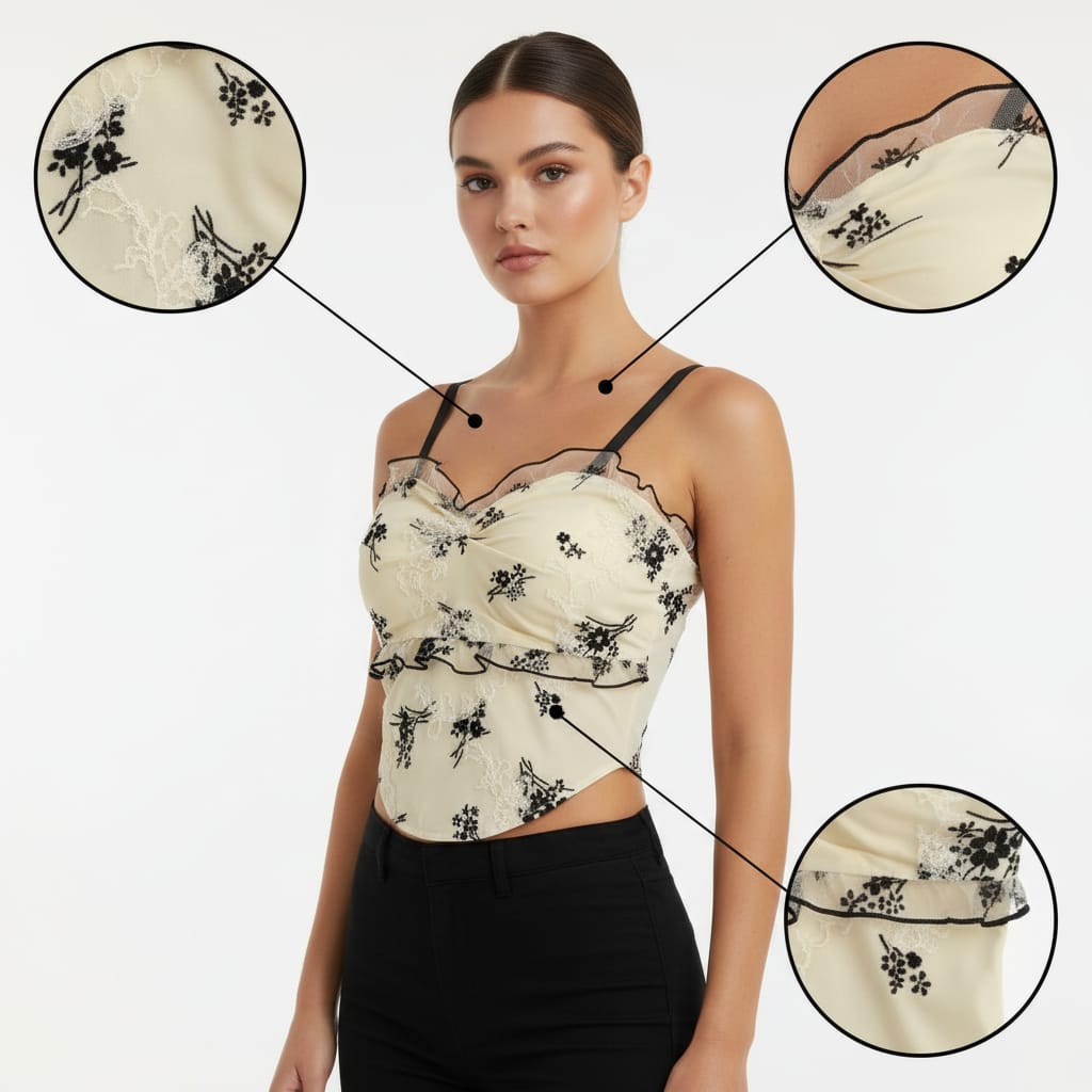 Lace Embroidered Camisole Top for Women