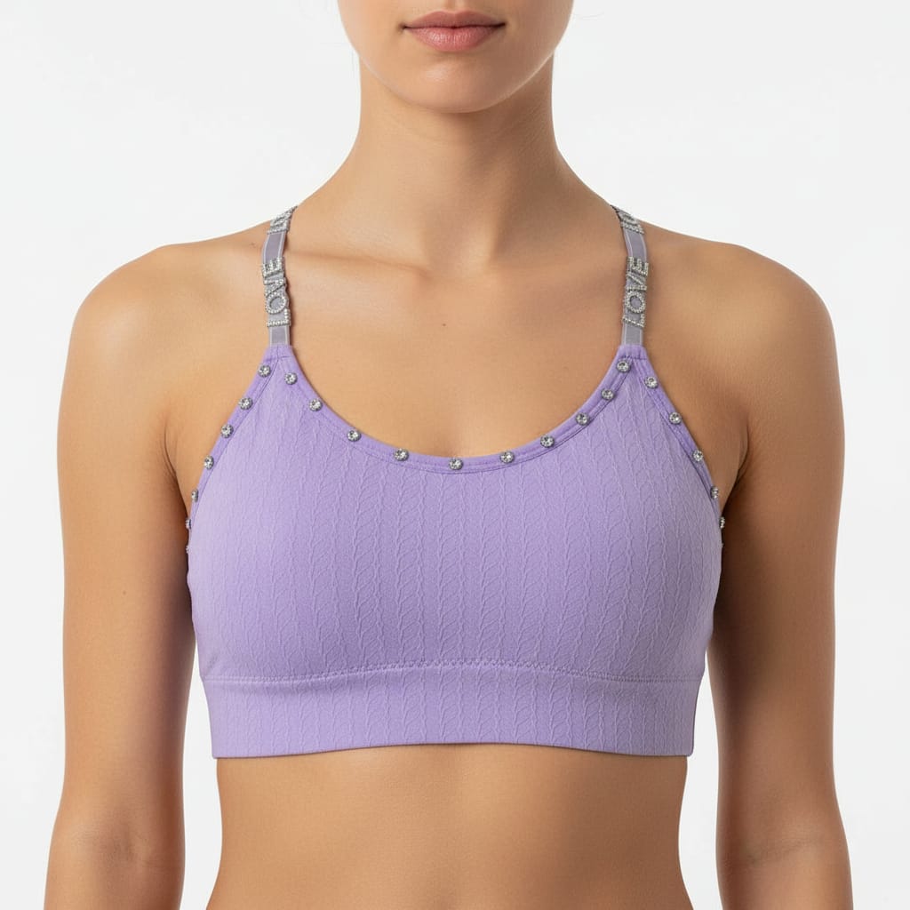 Royal Radiance Embellished Luxe Sports Bralette